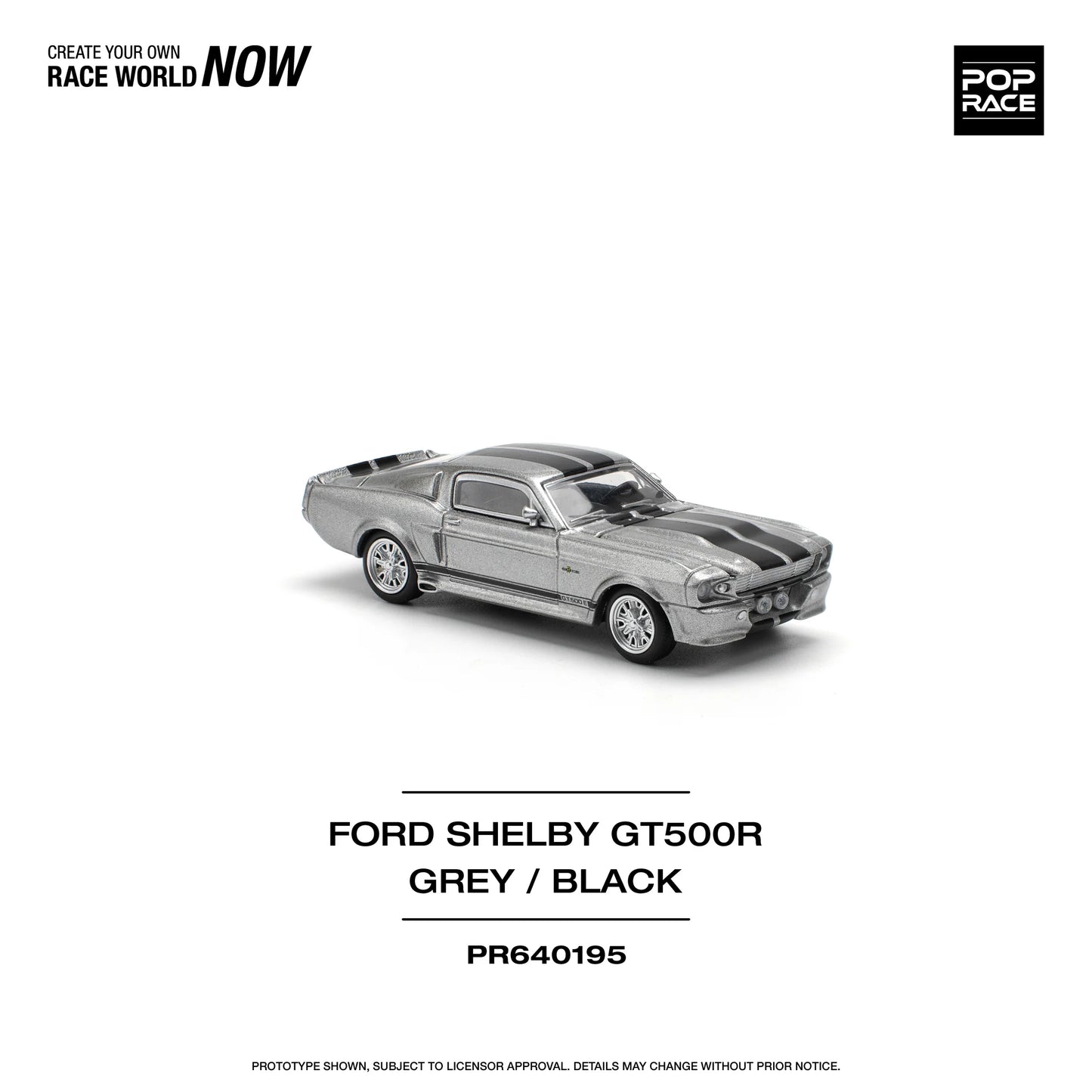 Pop Race 1/64 - Ford Shelby Mustang GT500 Grey/Black