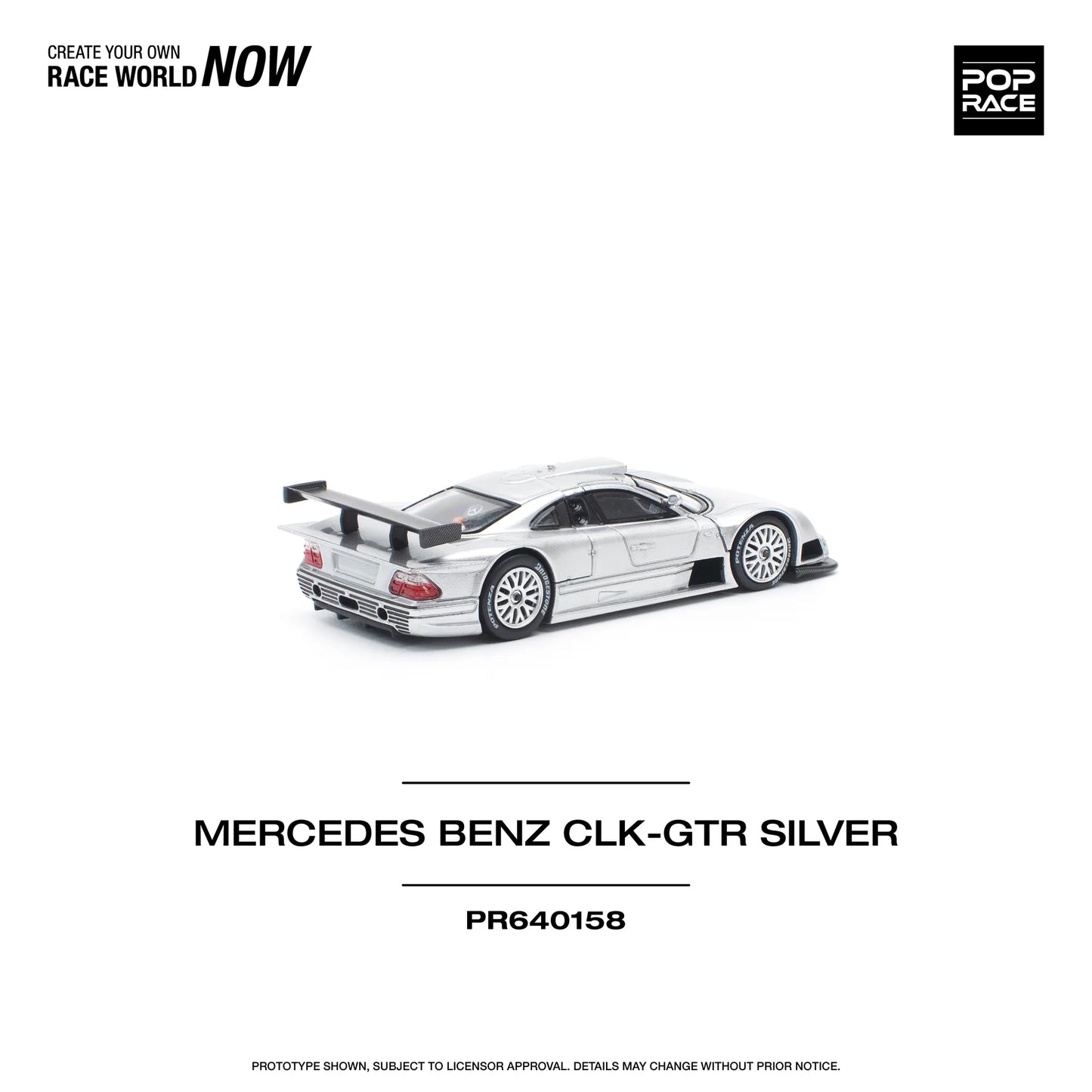 Pop Race 1/64 - Mercedes-Benz AMG CLK GTR Silver