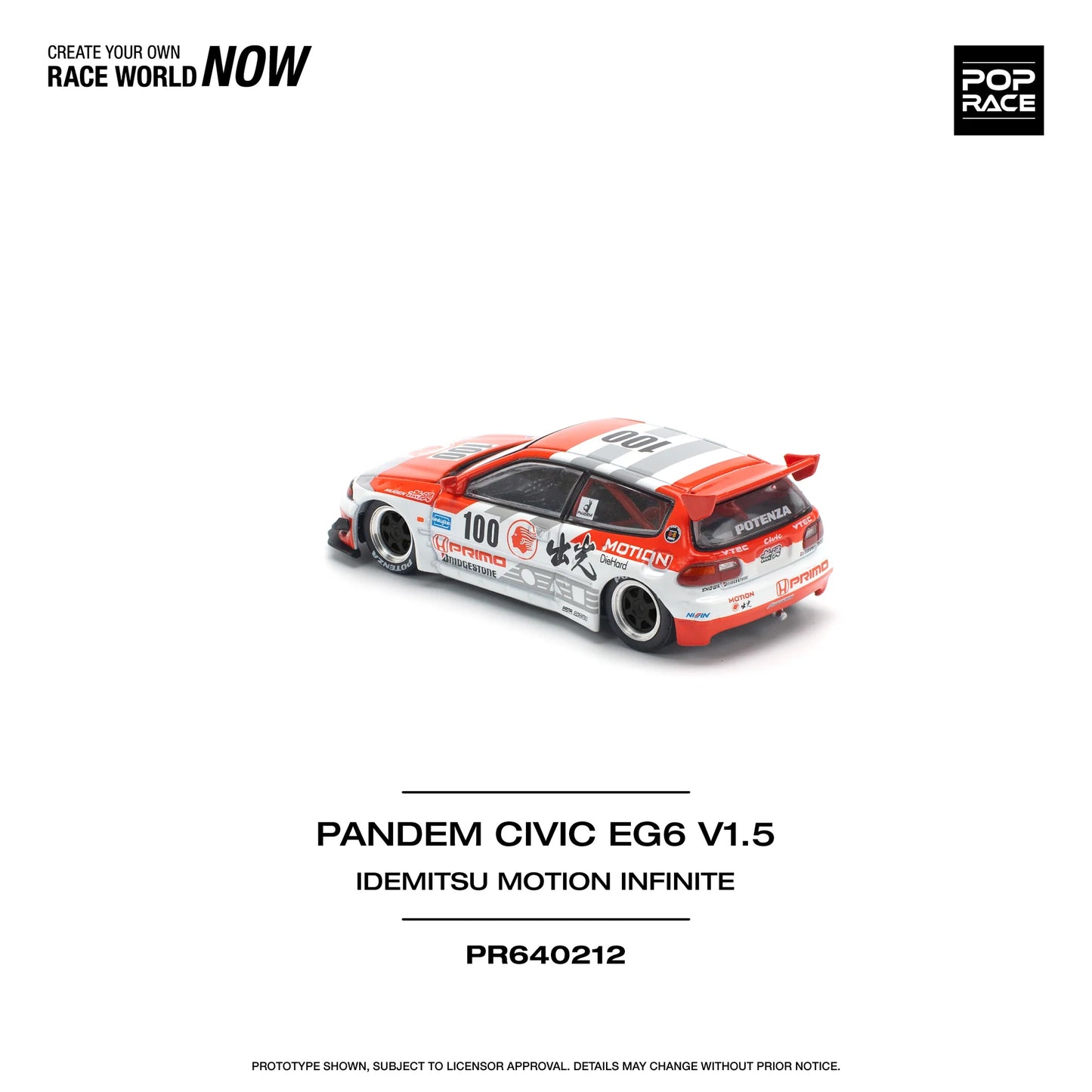 Pop Race 1/64 - Pandem Honda Civic EG6 V1.5 Idemisu Motion Infinite