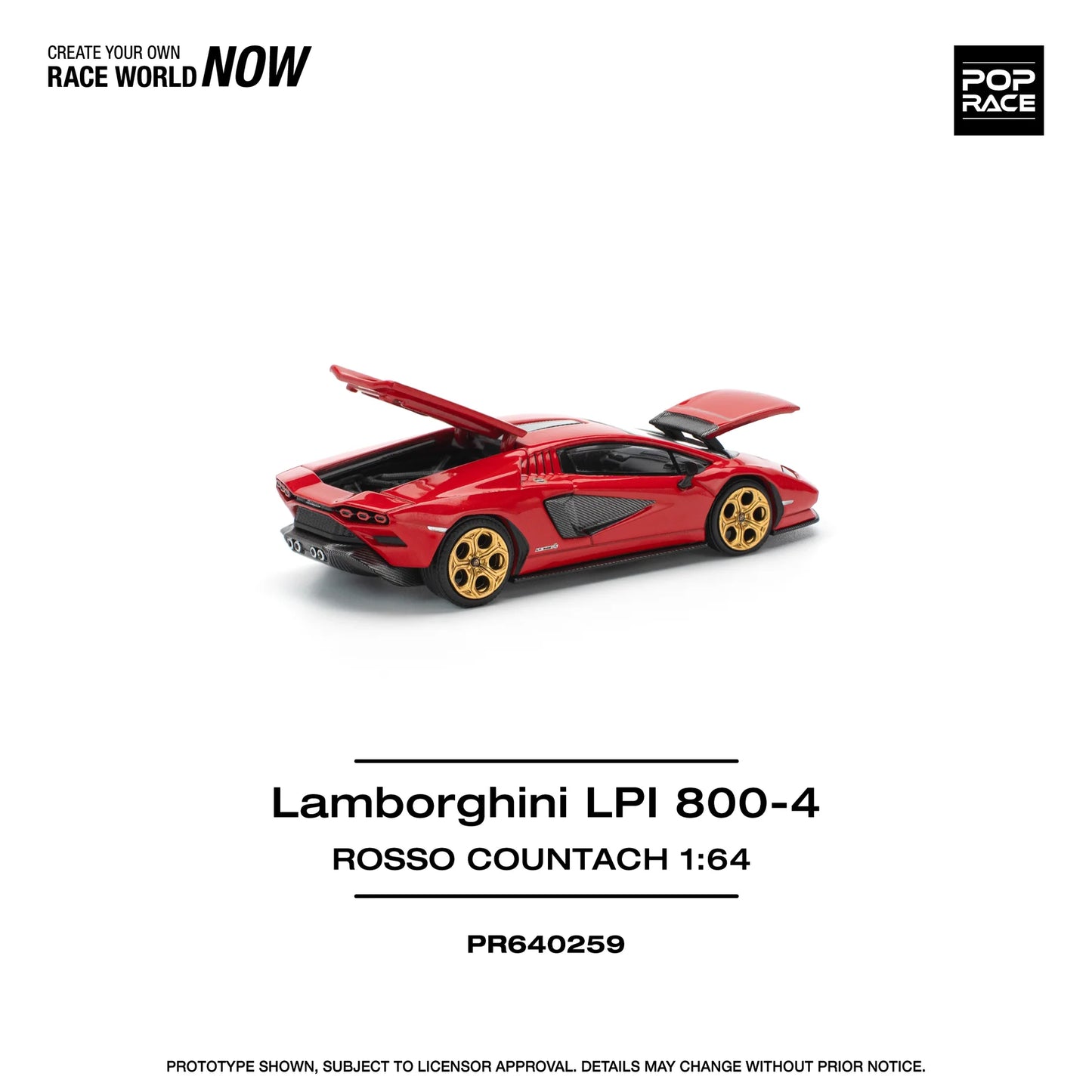 Pop Race 1/64 - Lamborghini Countach LPI:800 - Rosso