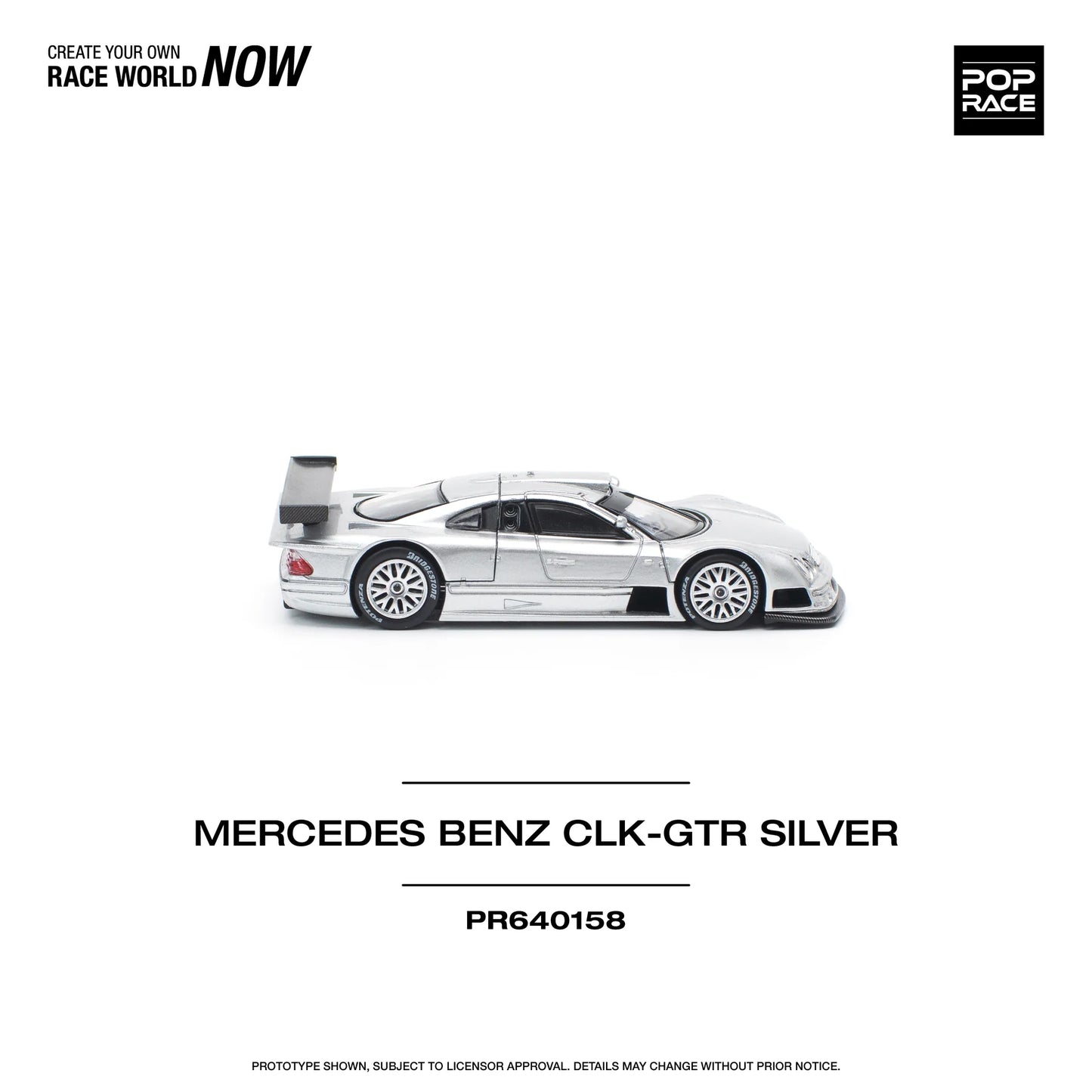 Pop Race 1/64 - Mercedes-Benz AMG CLK GTR Silver