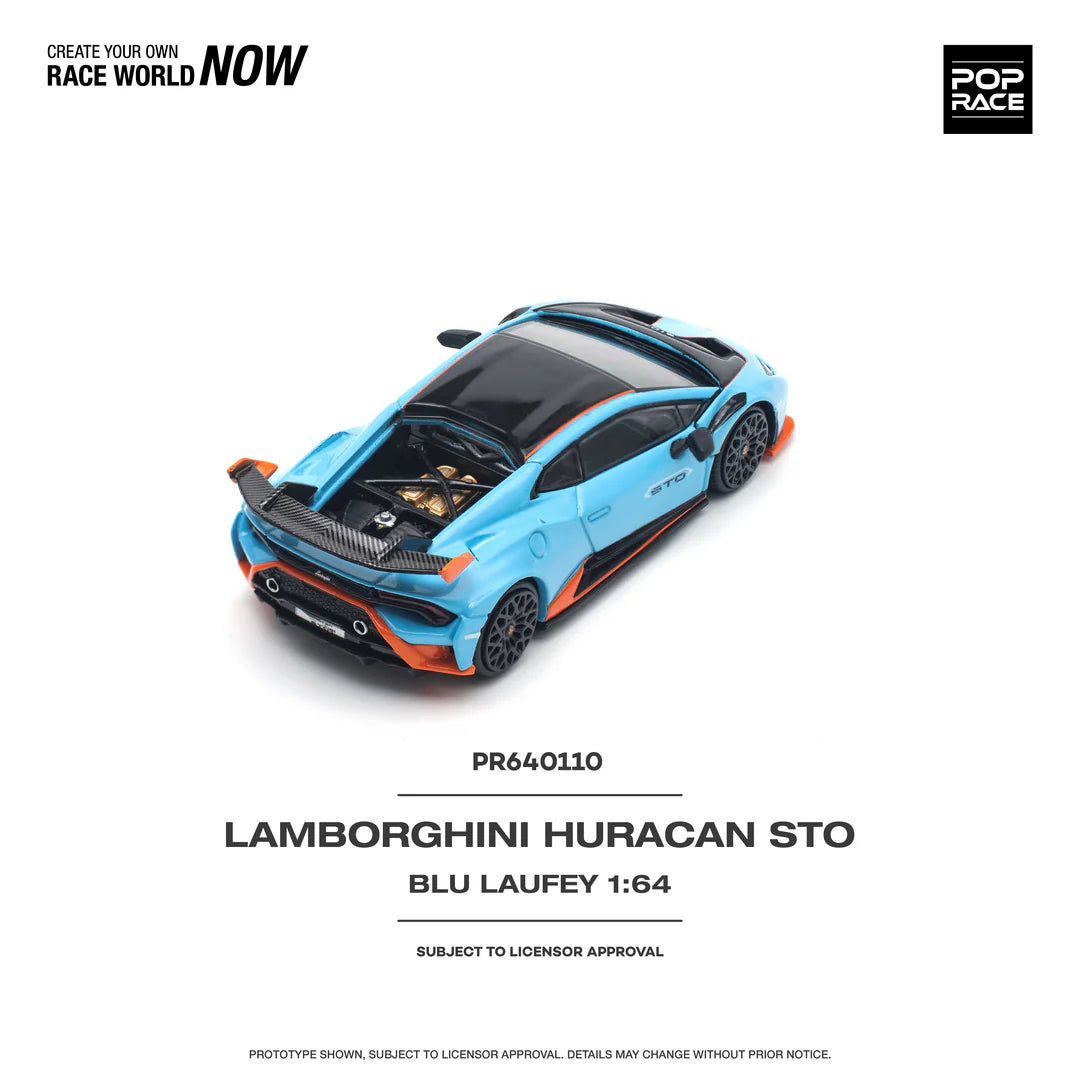 Pop Race 1/64 - Lamborghini Huracan STO Blu Laufey
