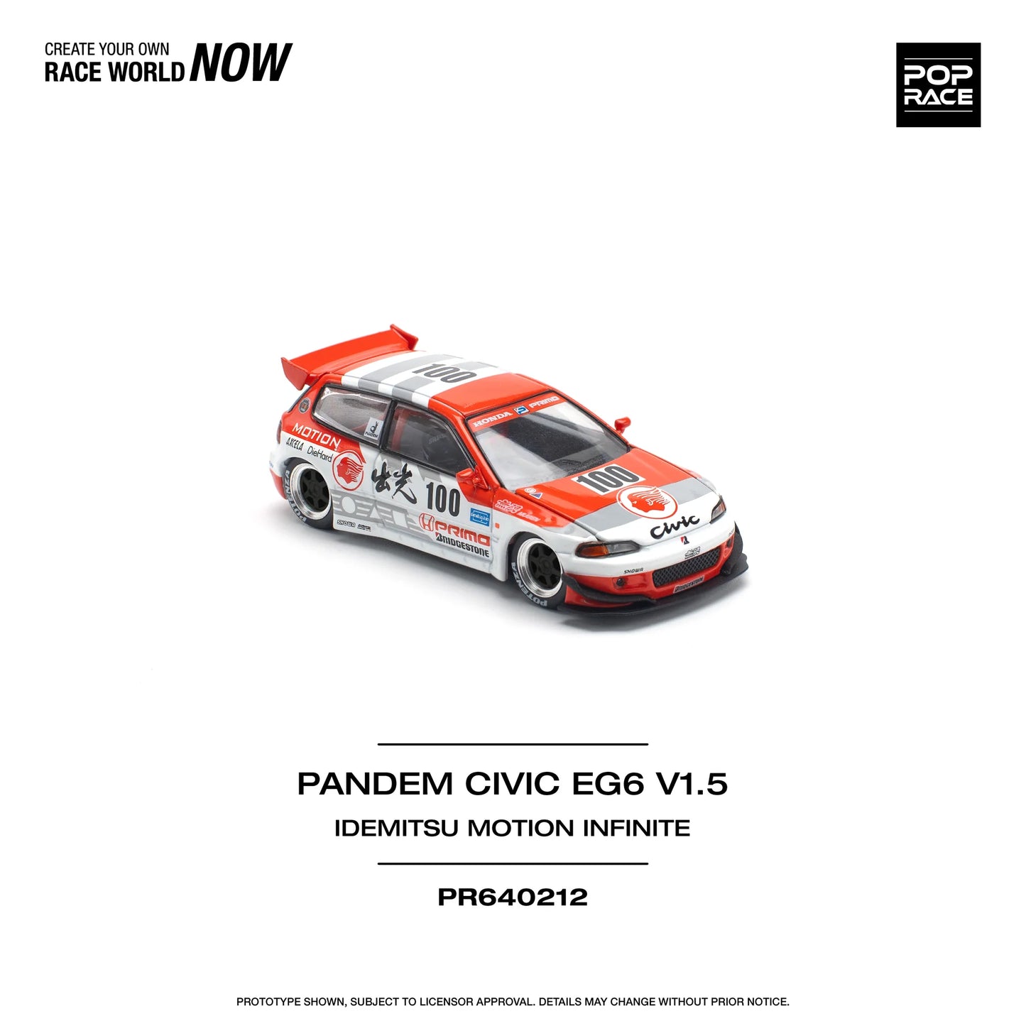 Pop Race 1/64 - Pandem Honda Civic EG6 V1.5 Idemisu Motion Infinite