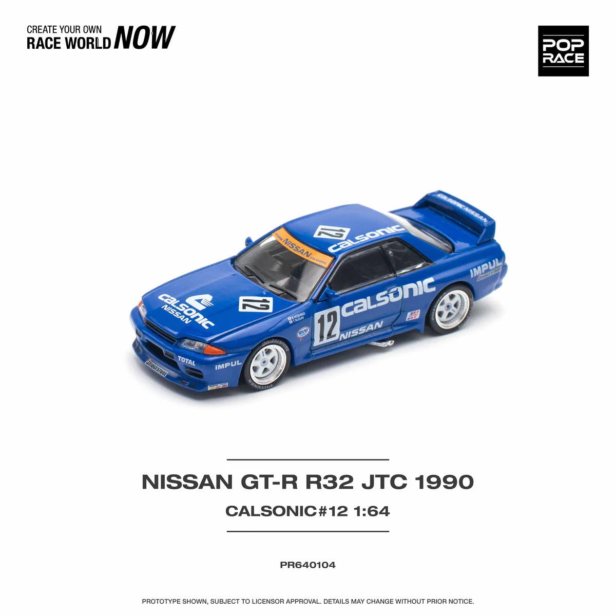 Pop Race 1/64 - Nissan GTR R32 JCT 1990