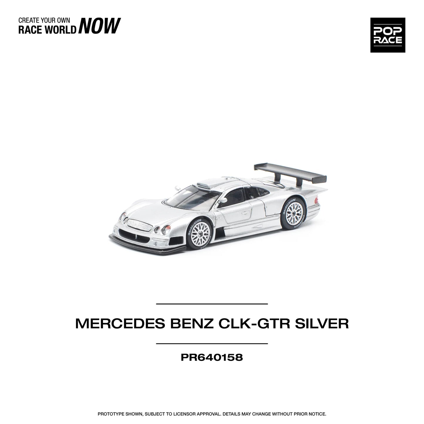 Pop Race 1/64 - Mercedes-Benz AMG CLK GTR Silver