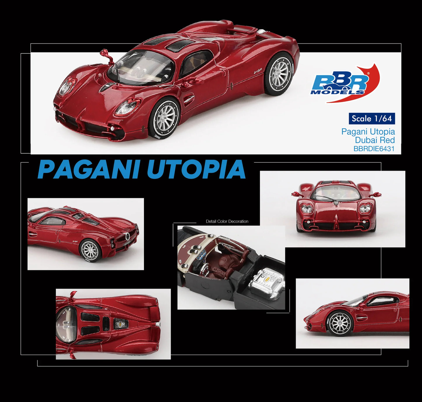BBR Models 1/64 - Pagani Utopia Dubai Red