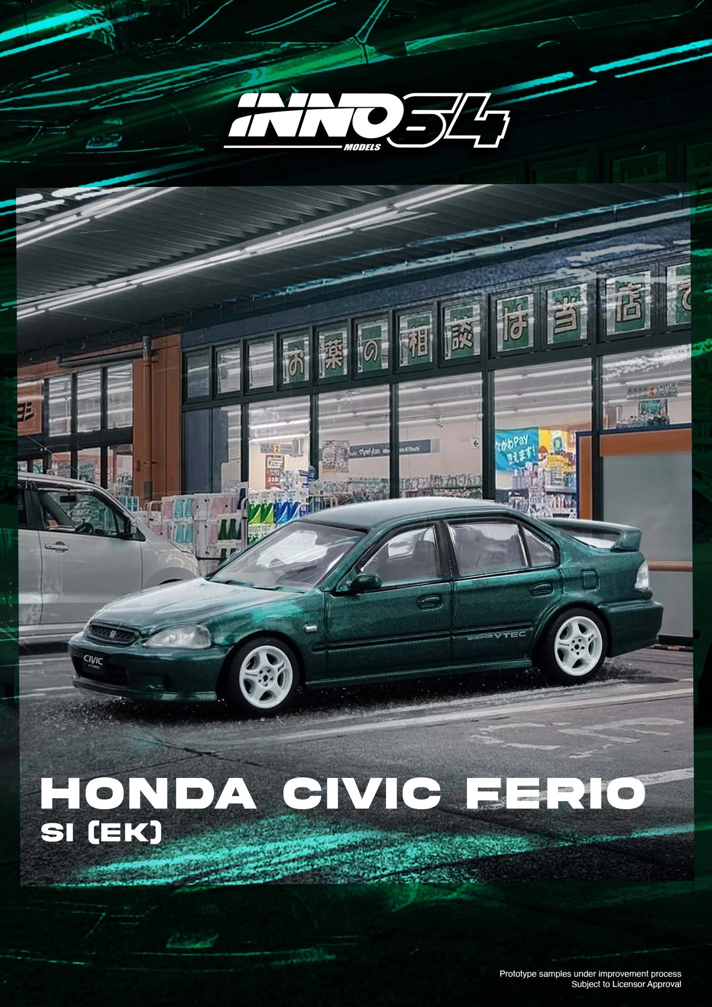 Inno64 1/64 - Honda Civic Ferio Si (EK) Green