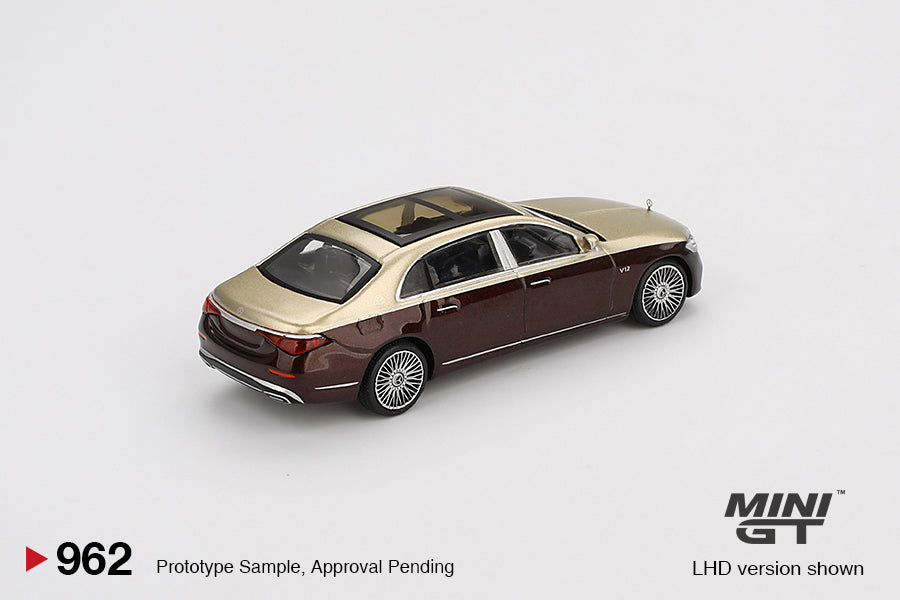 Mini GT 1/64 - Mercedes-Maybach S 680 Gold / Dark Red Metallic
