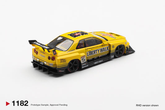 Mini GT 1/64 - Nissan LB-ER34 Super Silhouette SKYLINE Sport Yellow (BLISTER)