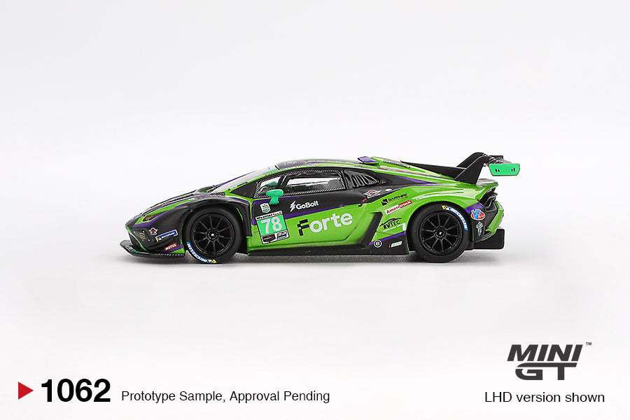 Mini GT 1/64 - Lamborghini Huracán GT3 EVO2 #78 Forte Racing 2024 IMSA Daytona 24 Hrs