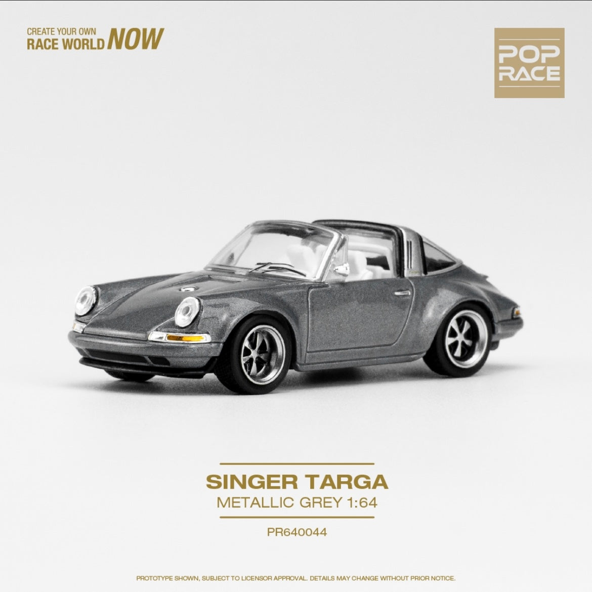 Pop Race 1/64 - Porsche Singer Targa Metallica Grey