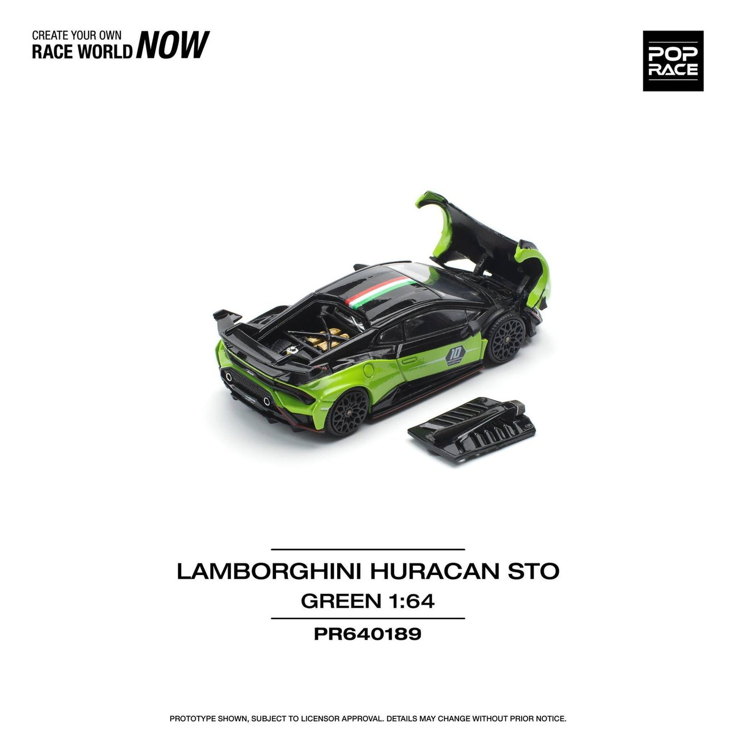 PRE-ORDER Pop Race 1/64 - Lamborghini Huracan STO Green