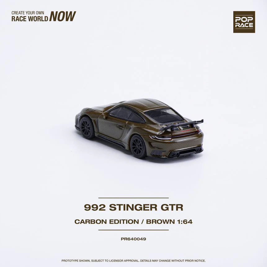 Pop Race 1/64 - Porsche 911 (992) Stinger GTR Carbon Edition Brown