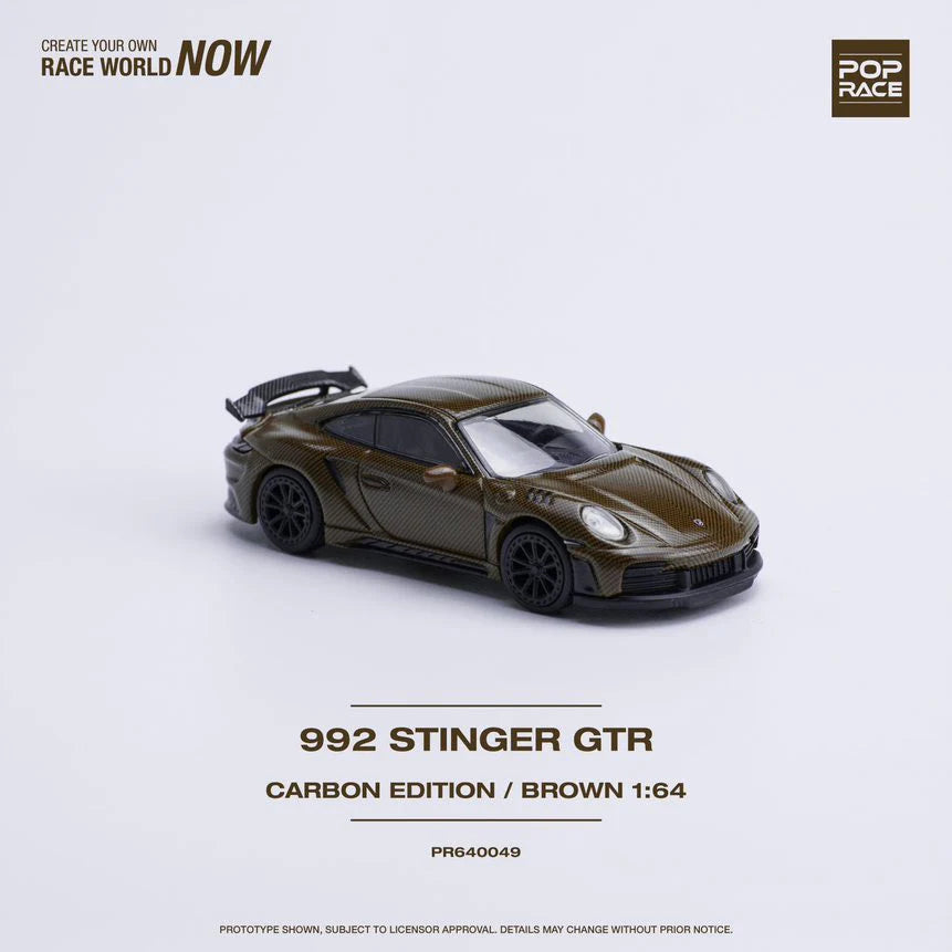 Pop Race 1/64 - Porsche 911 (992) Stinger GTR Carbon Edition Brown