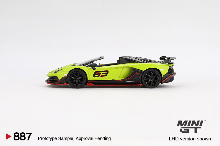 Mini GT 1/64 - Lamborghini Aventador SVJ 63 Roadster Verde Shock