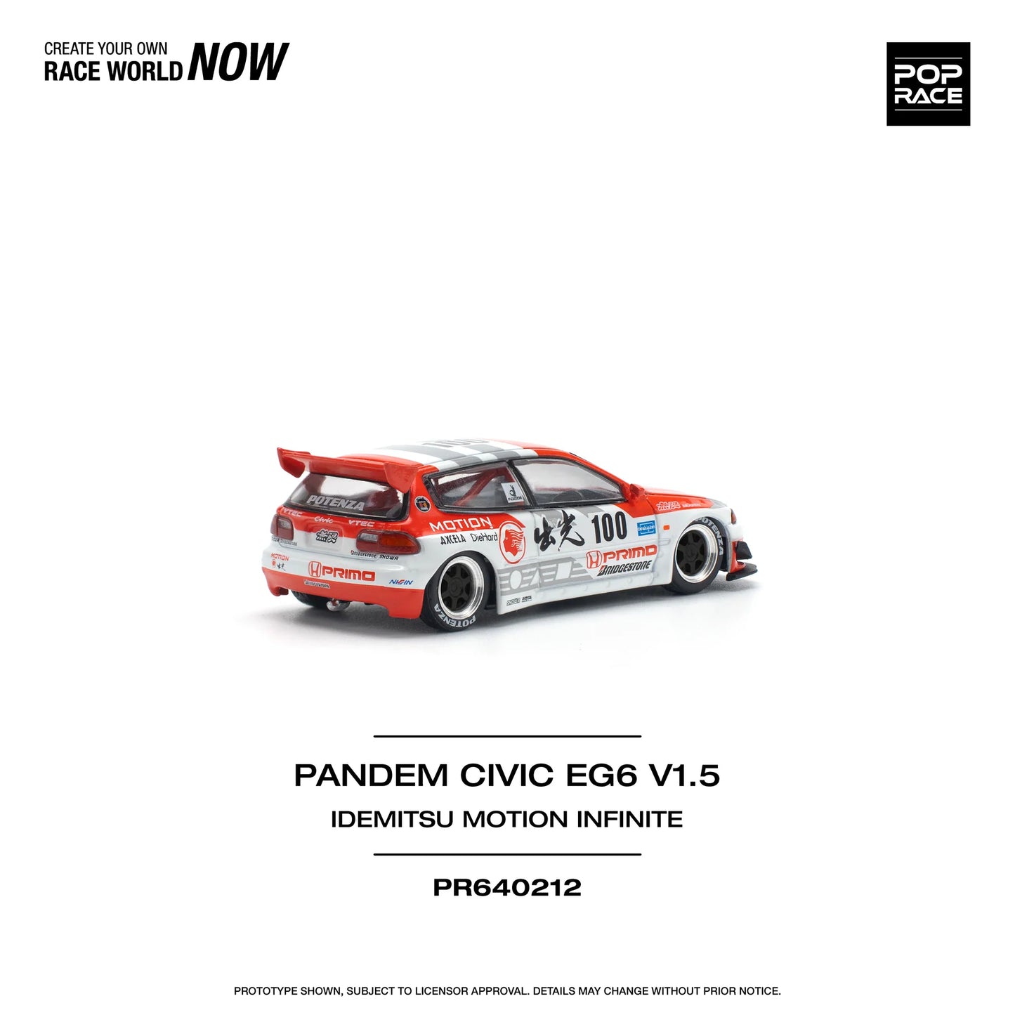 Pop Race 1/64 - Pandem Honda Civic EG6 V1.5 Idemisu Motion Infinite