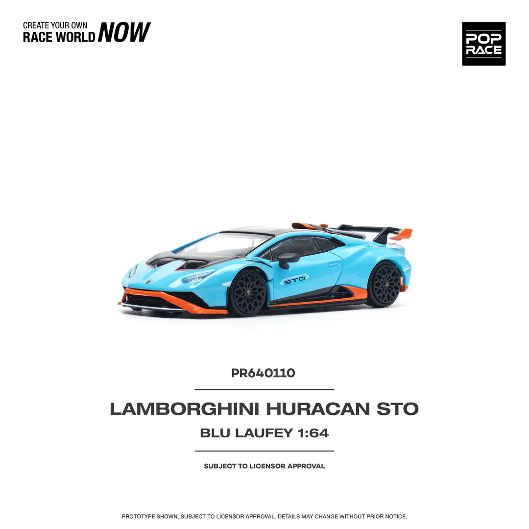 Pop Race 1/64 - Lamborghini Huracan STO Blu Laufey