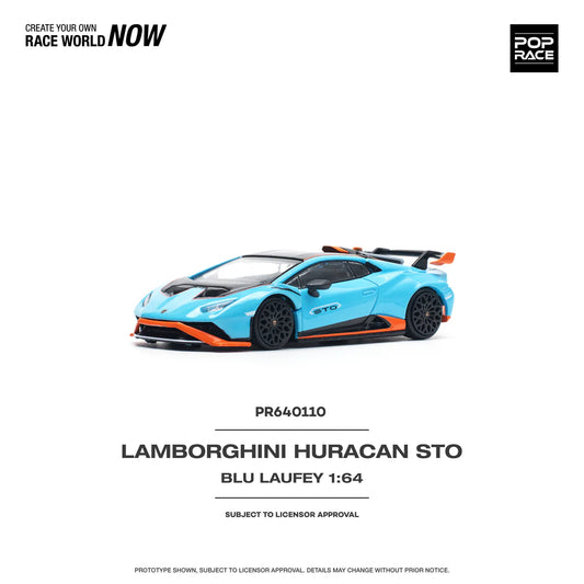 Pop Race 1/64 - Lamborghini Huracan STO Blu Laufey