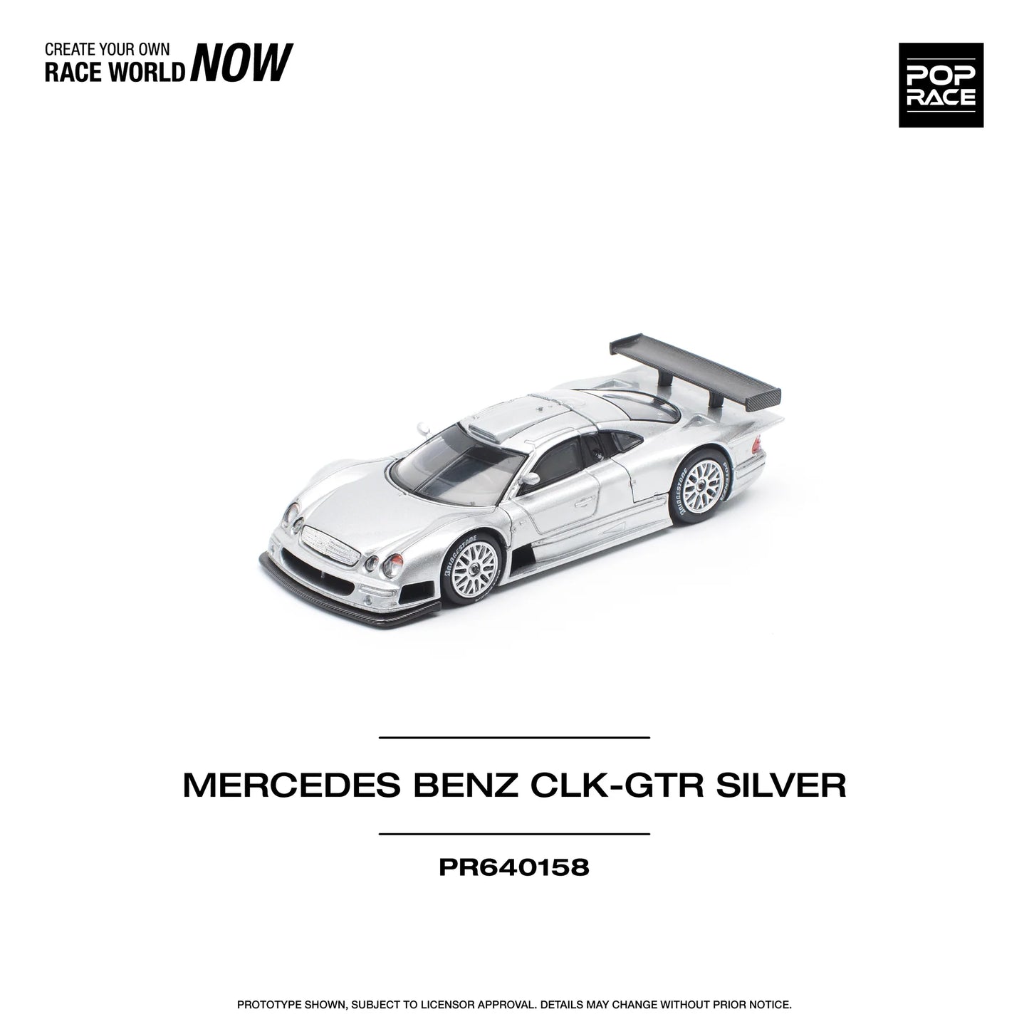 Pop Race 1/64 - Mercedes-Benz AMG CLK GTR Silver