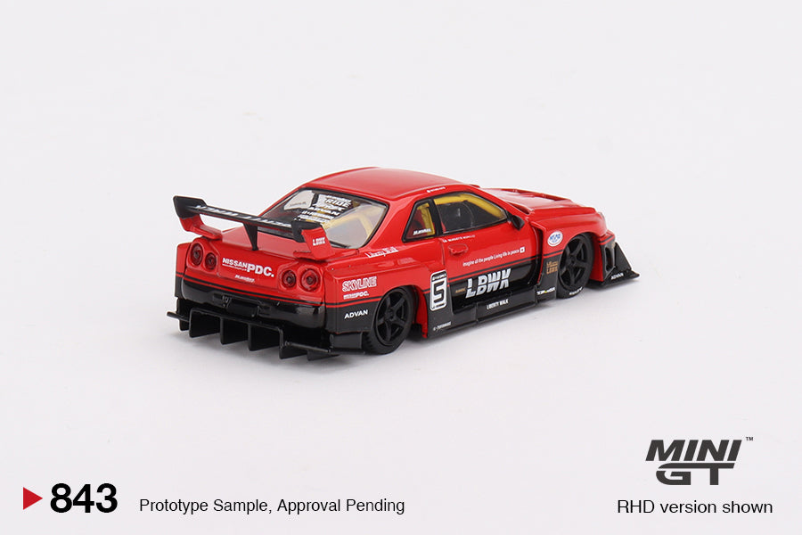Mini GT 1/64 - Nissan LB-ER34 Super Silhouette SKYLINE Red/Black