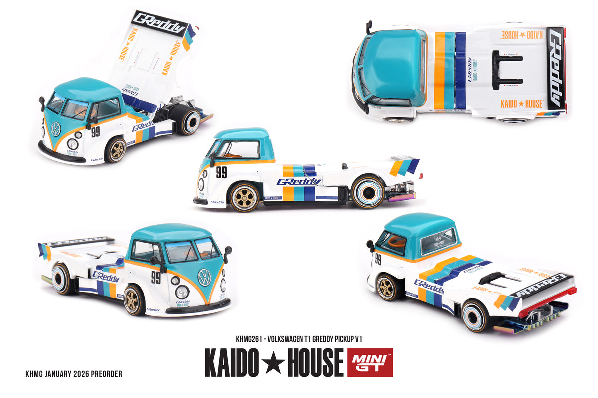 Mini GT x Kaido House 1/64 - Volkswagen T1 GReddy Pickup V1