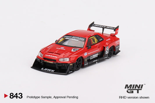 Mini GT 1/64 - Nissan LB-ER34 Super Silhouette SKYLINE Red/Black