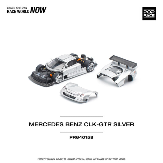 Pop Race 1/64 - Mercedes-Benz AMG CLK GTR Silver