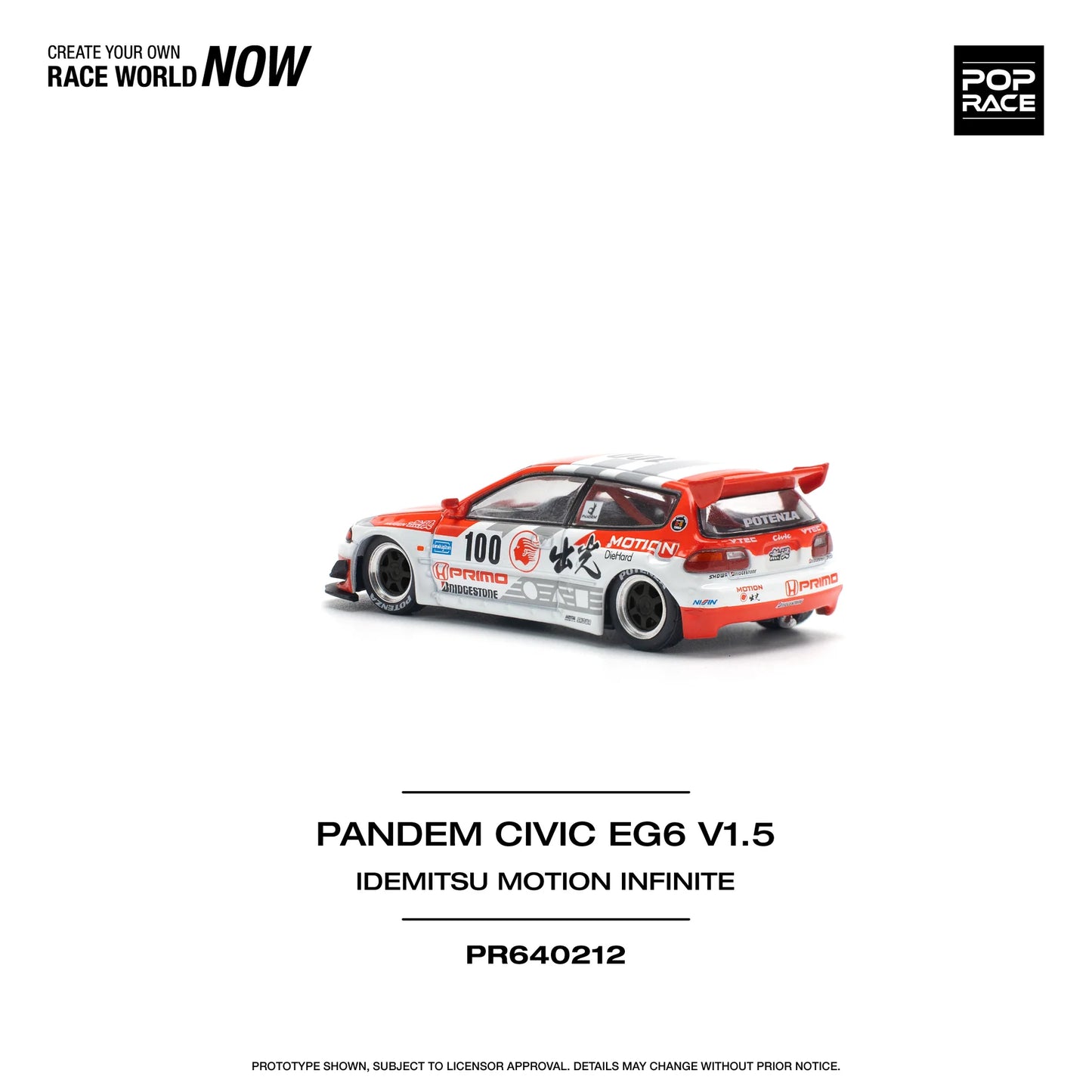 Pop Race 1/64 - Pandem Honda Civic EG6 V1.5 Idemisu Motion Infinite