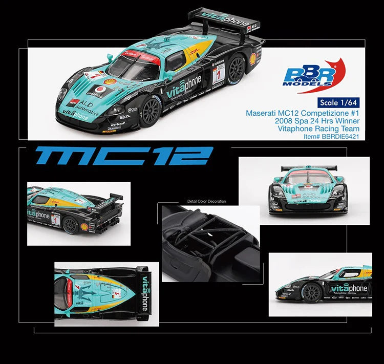 BBR Models 1/64 - Maserati MC12 Competizione #1 Vitaphone