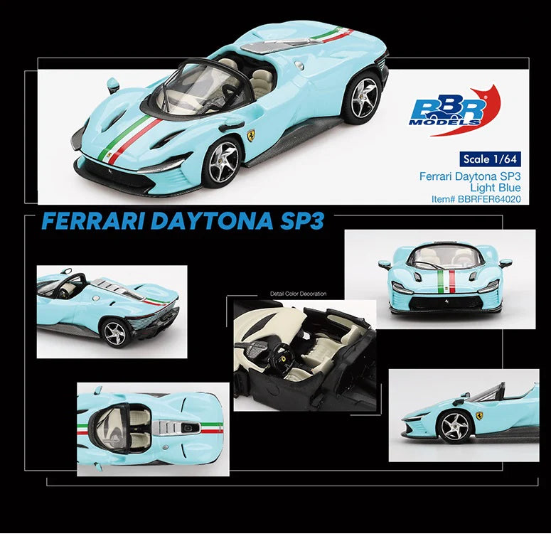 BBR Models 1/64 - Ferrari Daytona SP3 Light Blue