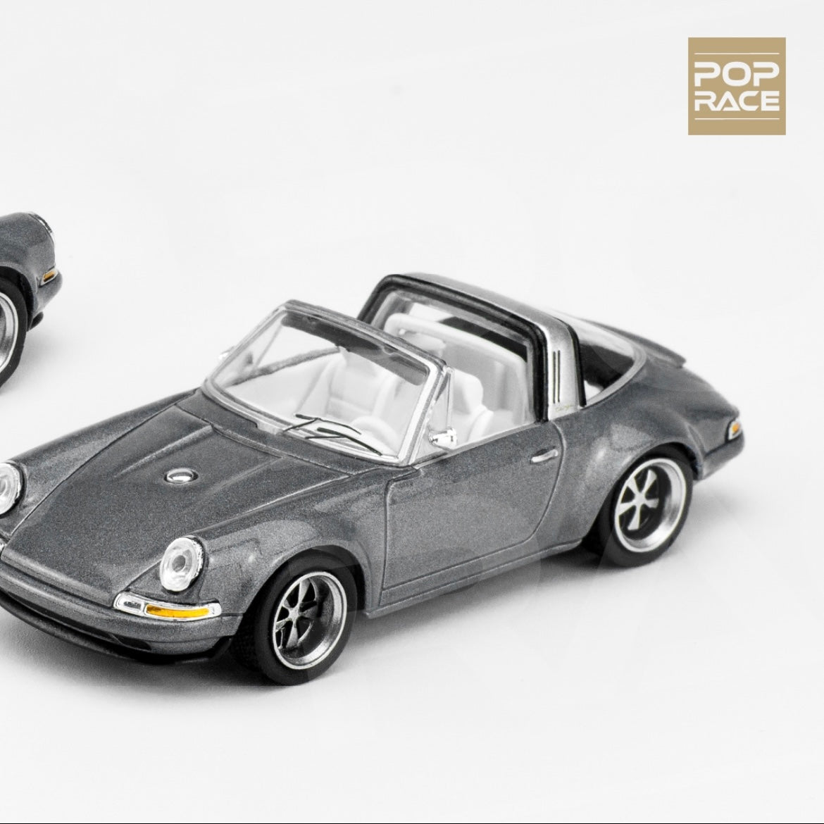 Pop Race 1/64 - Porsche Singer Targa Metallica Grey