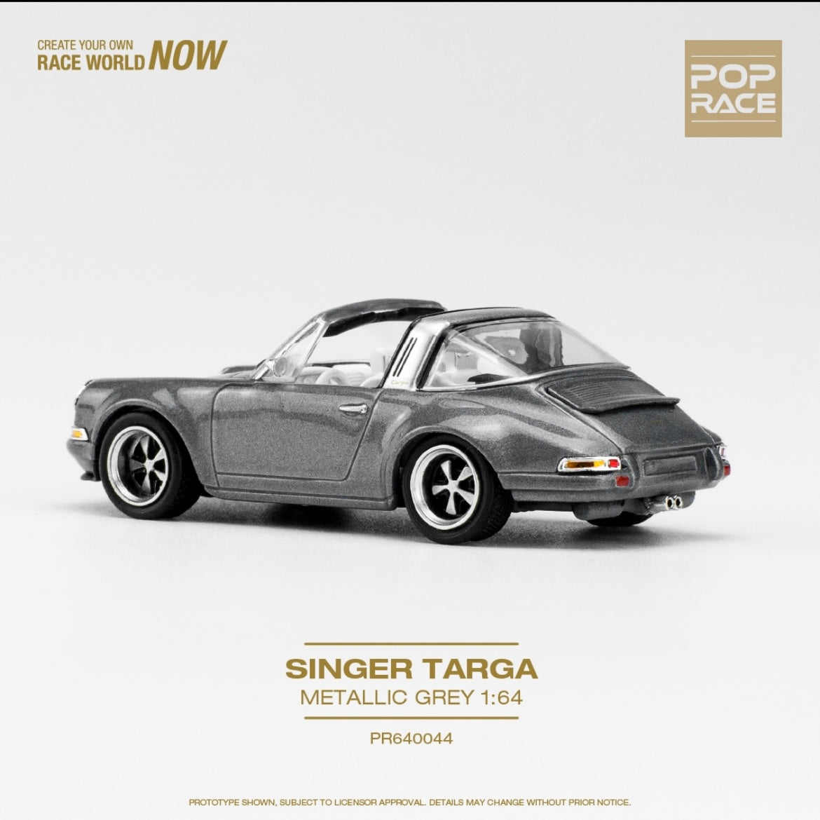 Pop Race 1/64 - Porsche Singer Targa Metallica Grey
