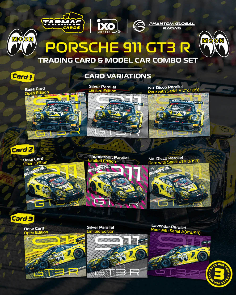 Tarmac Works x iXO 1/64 - Porsche 911 GT3 R GT World Challenge Asia 2025 Phantom Global Racing #13 with Tarmac Cards - HOBBY64