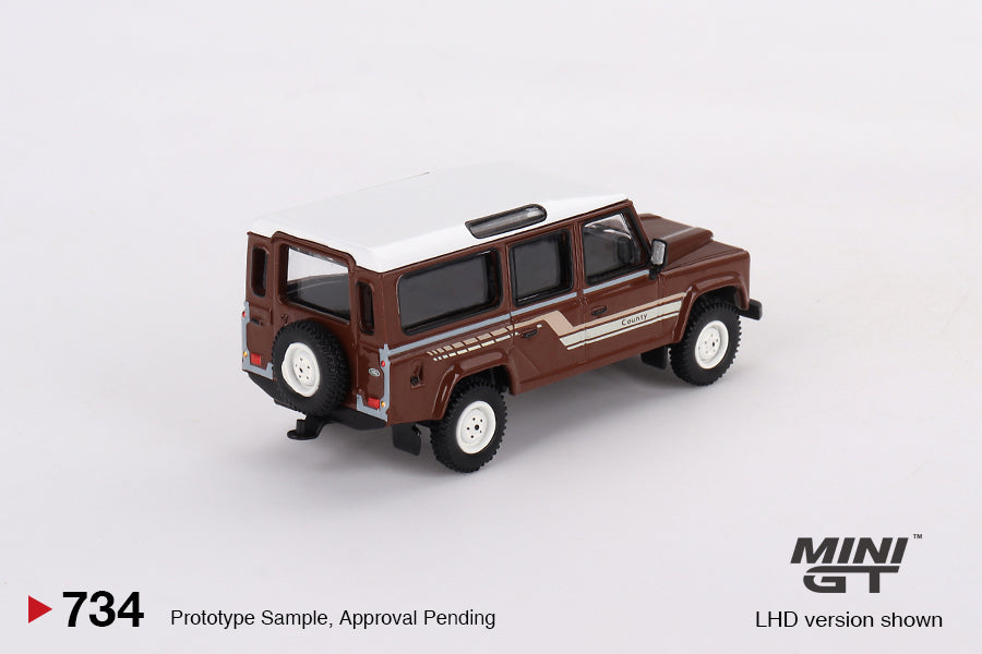 Mini GT 1/64 - Land Rover Defender 110 1985 County Station Wagon Russet Brown
