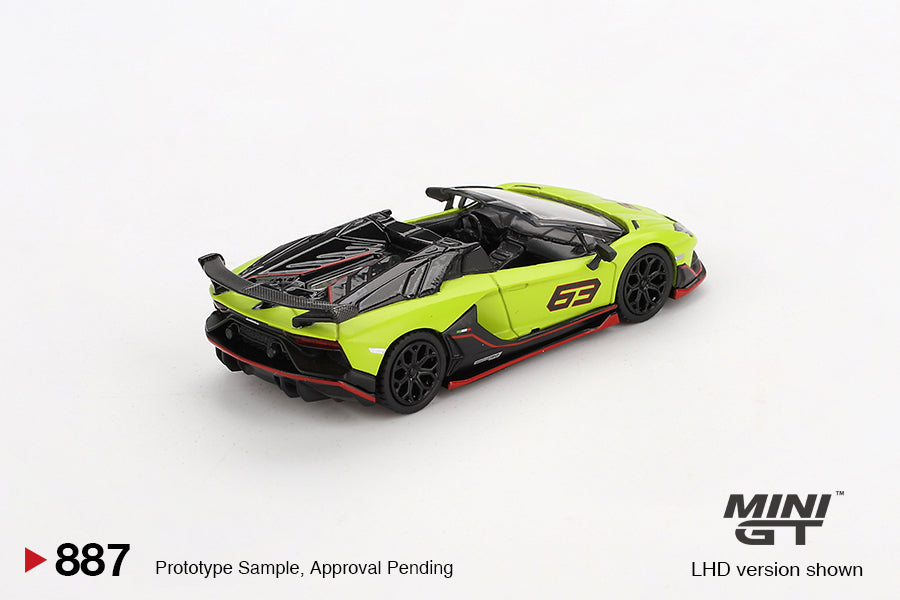 Mini GT 1/64 - Lamborghini Aventador SVJ 63 Roadster Verde Shock