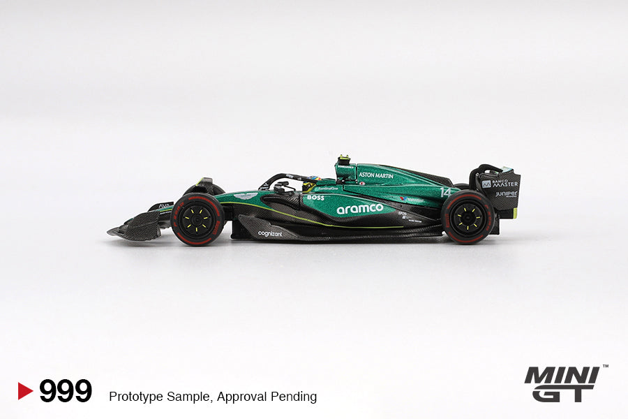 Mini GT 1/64 - Aston Martin AMR24 #14 Fernando Alonso 2024 F1 2024 Bahrain GP