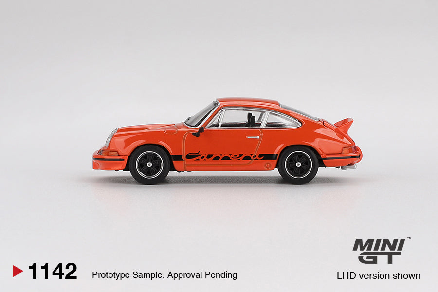 Mini GT 1/64 - Porsche 911 Carrera RS 2.7 Tangerine with Black Livery