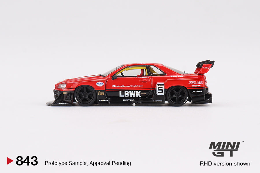 Mini GT 1/64 - Nissan LB-ER34 Super Silhouette SKYLINE Red/Black