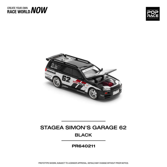 Pop Race 1/64 - Stagea Simon's Garage #62 Black