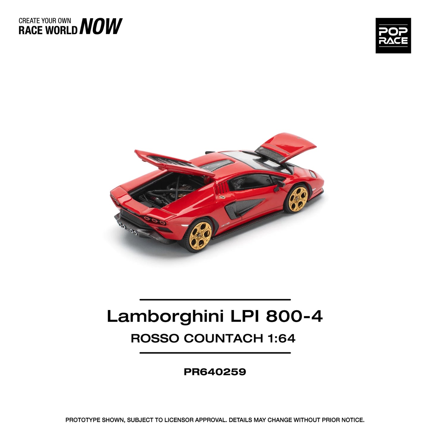 Pop Race 1/64 - Lamborghini Countach LPI:800 - Rosso