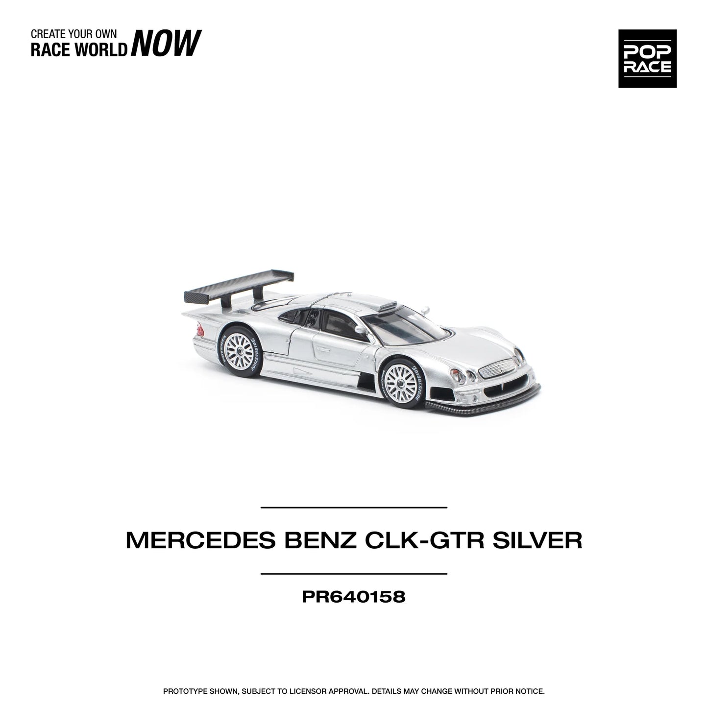 Pop Race 1/64 - Mercedes-Benz AMG CLK GTR Silver