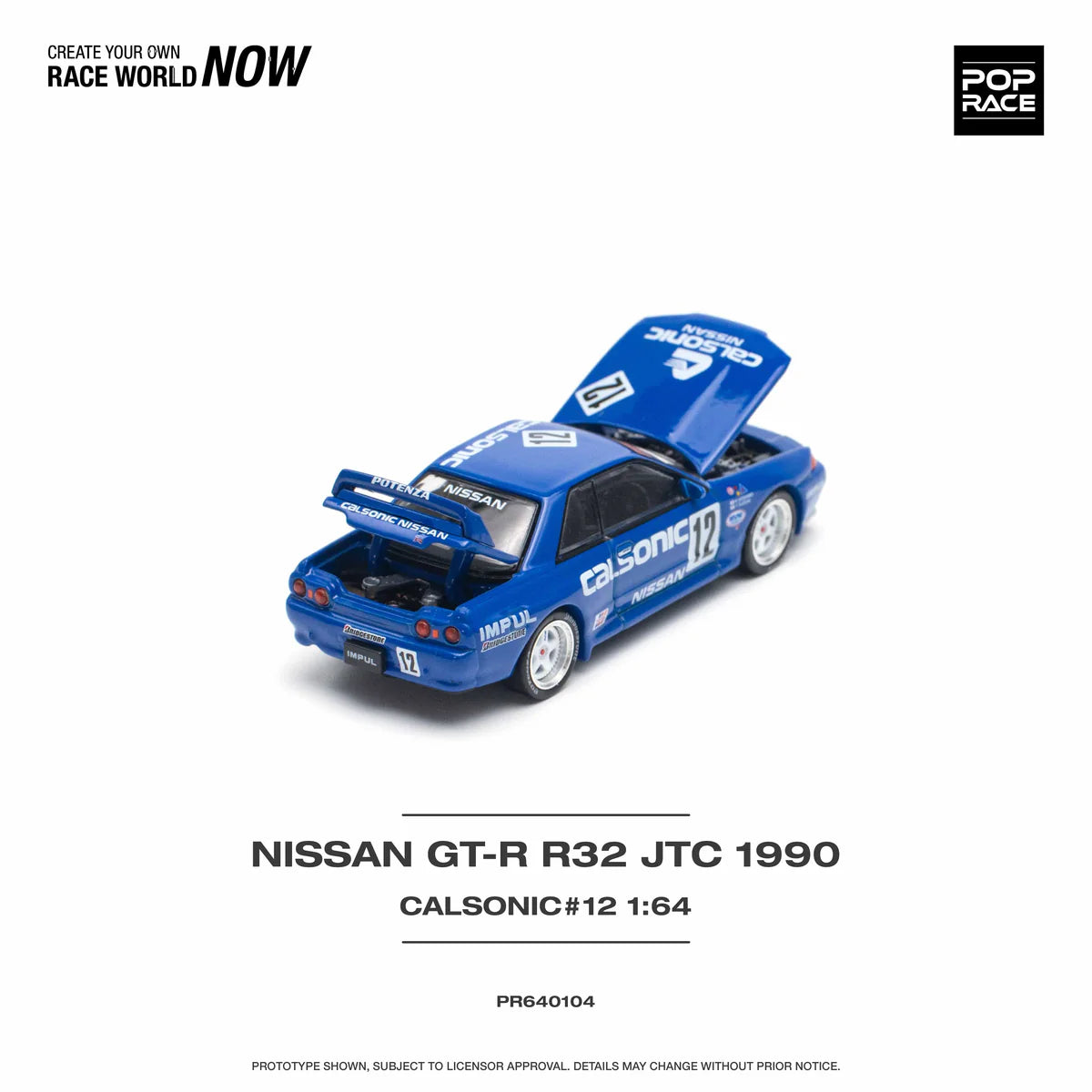 Pop Race 1/64 - Nissan GTR R32 JCT 1990