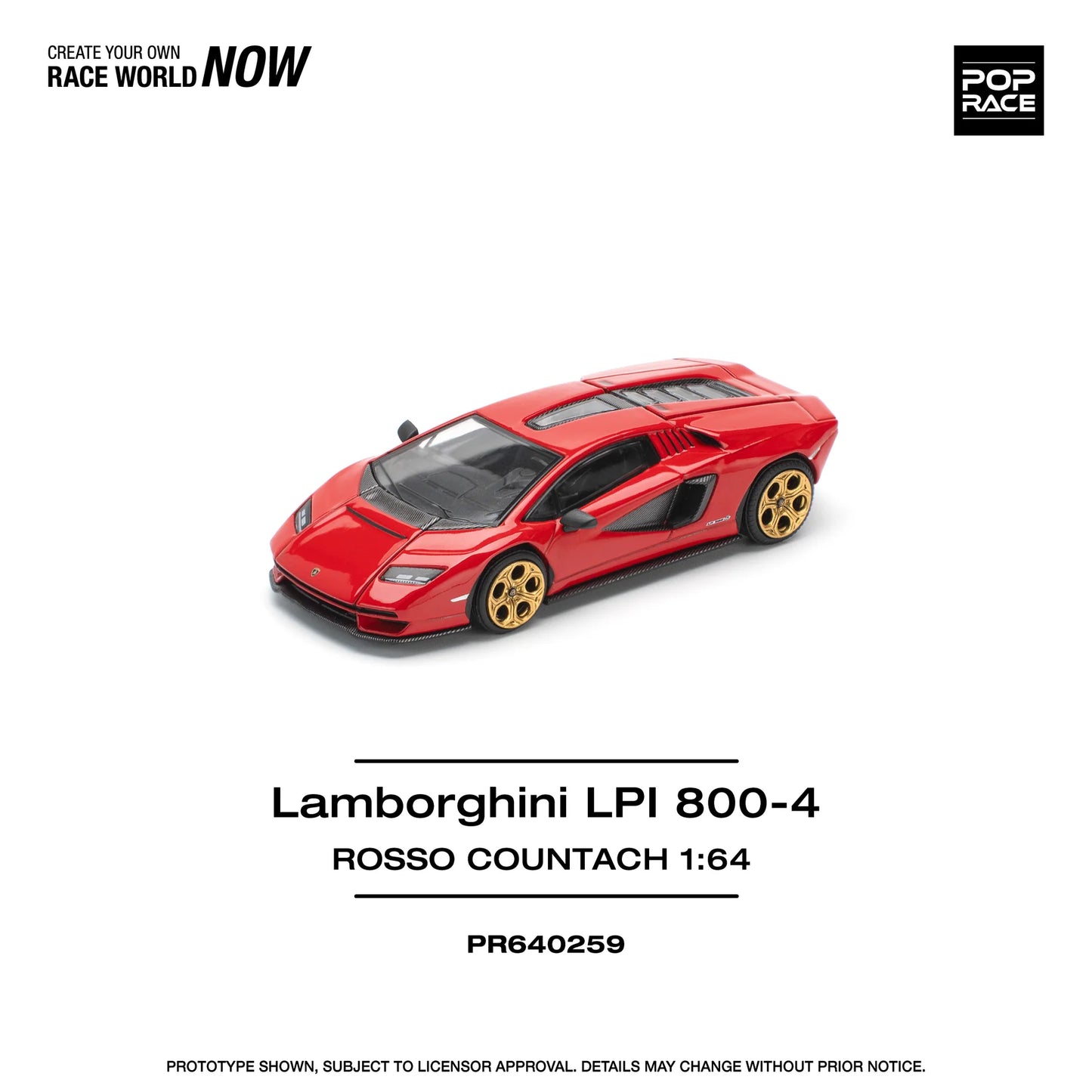 Pop Race 1/64 - Lamborghini Countach LPI:800 - Rosso
