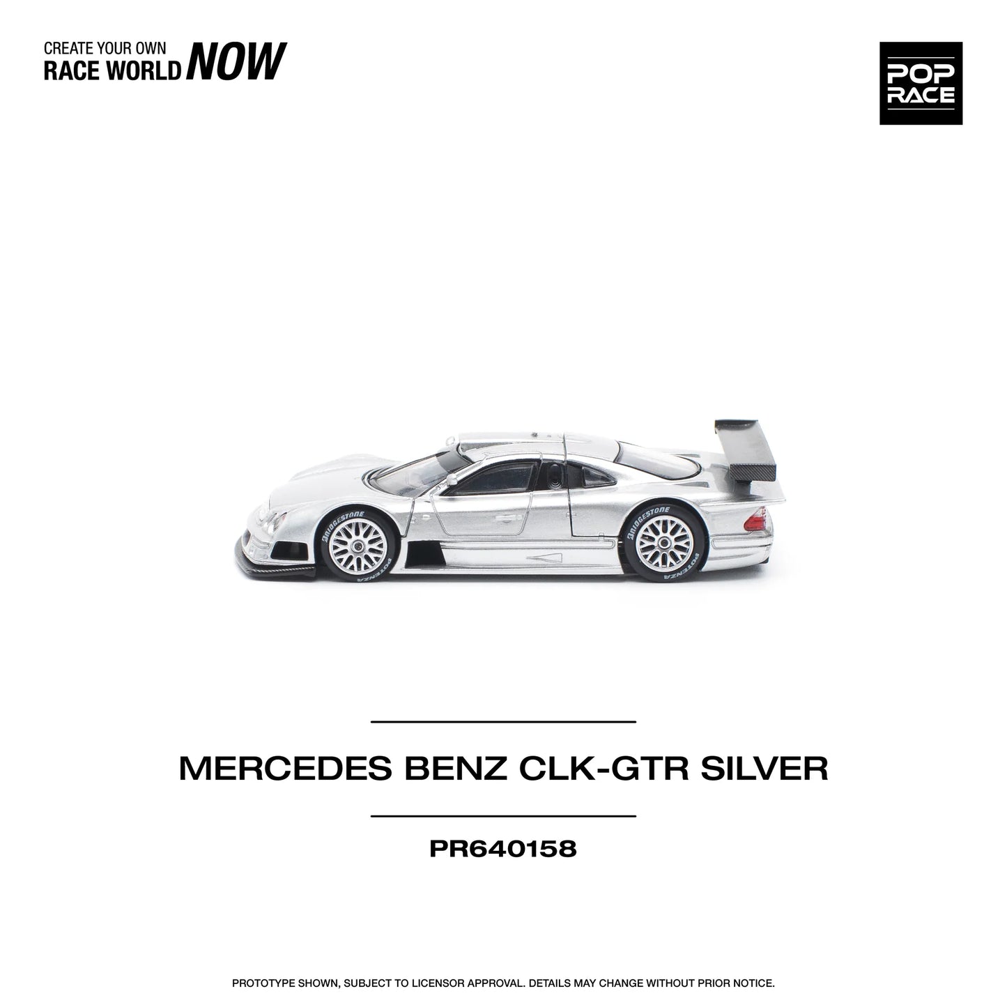 Pop Race 1/64 - Mercedes-Benz AMG CLK GTR Silver
