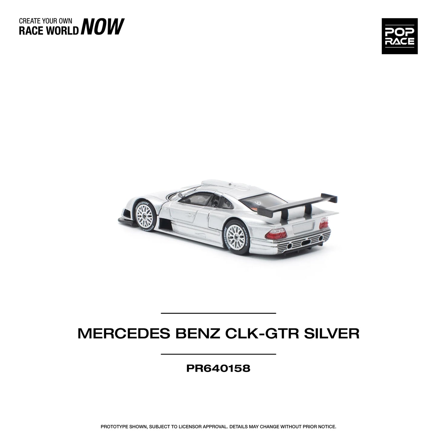 Pop Race 1/64 - Mercedes-Benz AMG CLK GTR Silver