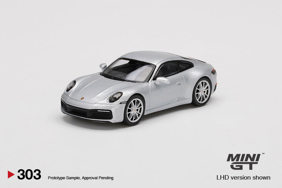 Mini GT 1/64 - Porsche 911 (992) Carrera 4S GT Silver Metallic