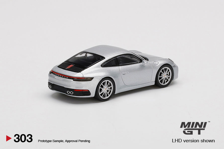 Mini GT 1/64 - Porsche 911 (992) Carrera 4S GT Silver Metallic