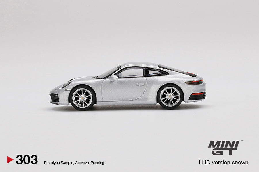 Mini GT 1/64 - Porsche 911 (992) Carrera 4S GT Silver Metallic