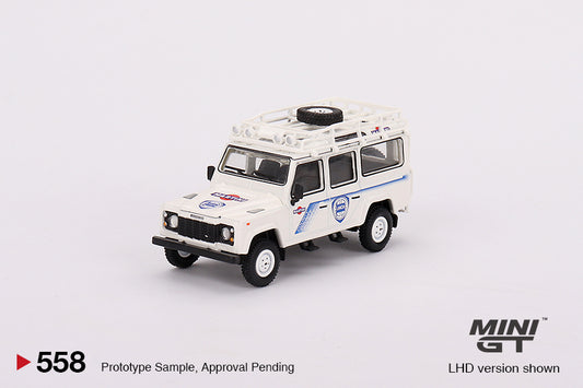 Mini GT 1/64 - Land Rover Defender 110 1991 Safari Rally Martini Racing Support Vehicle