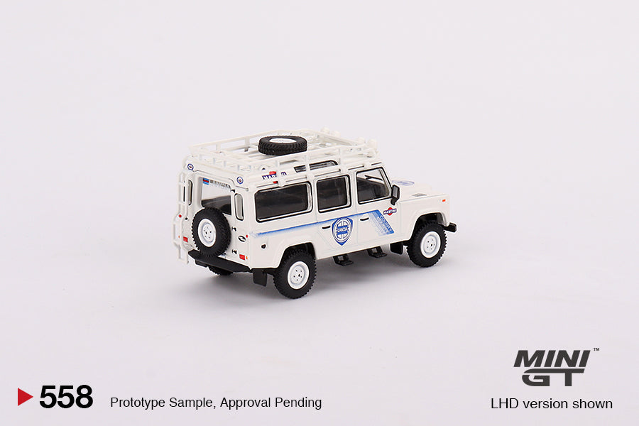 Mini GT 1/64 - Land Rover Defender 110 1991 Safari Rally Martini Racing Support Vehicle